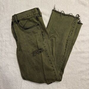 Urban Outfitters Green Distressed Ripped Jeans